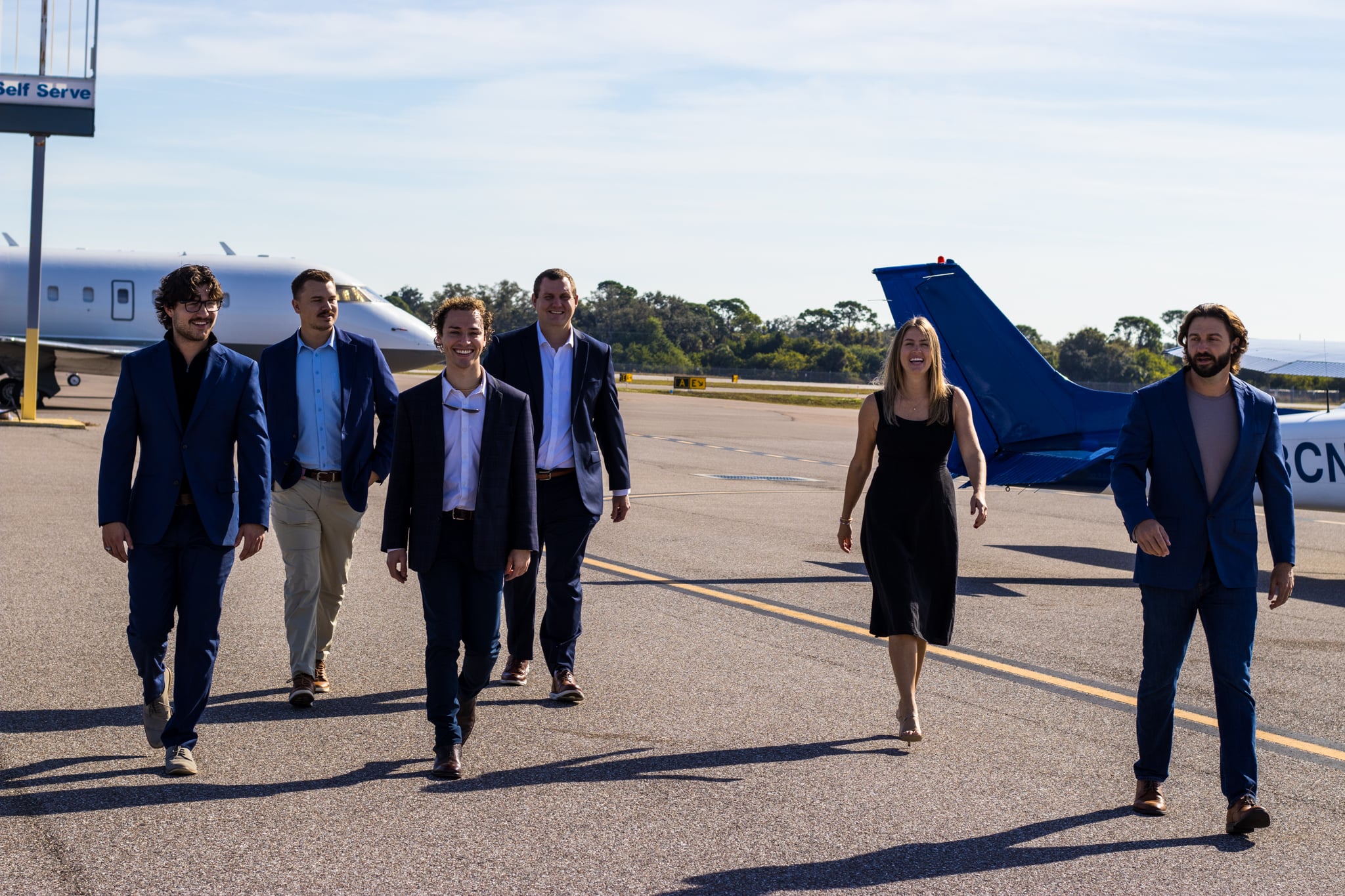 The AvSky Charters team on the ramp at Venice Municipal Airport